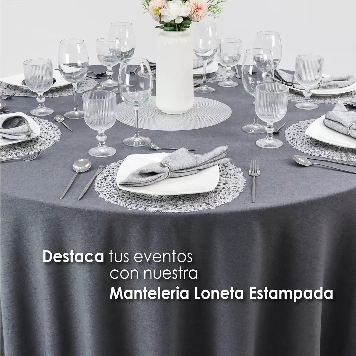 Mantel Redondo Lino Marroquí Oxford 100% Poliéster: imagen 6