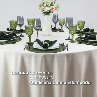 Mantel Redondo Lino Marroquí Crudo 100% Poliéster: imagen 6