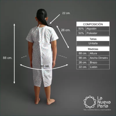 Bata de paciente Infantil talla: 10 - 12: imagen 3