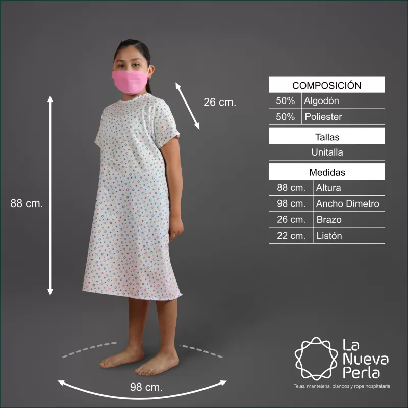 Bata de paciente Infantil talla: 10 - 12