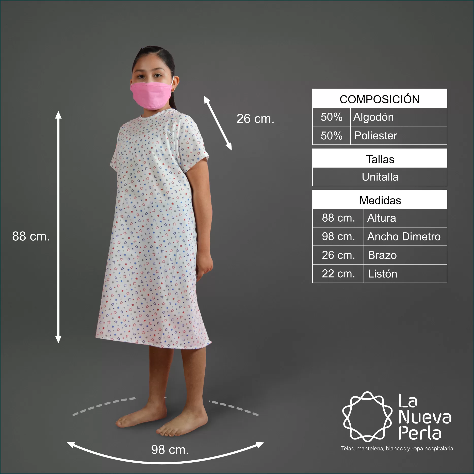 Bata de paciente Infantil talla: 10 - 12: imagen 2