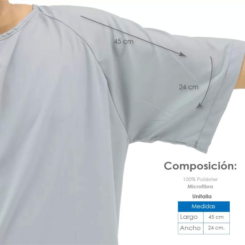 Bata de paciente Peach Skin Gris (Microfibra)