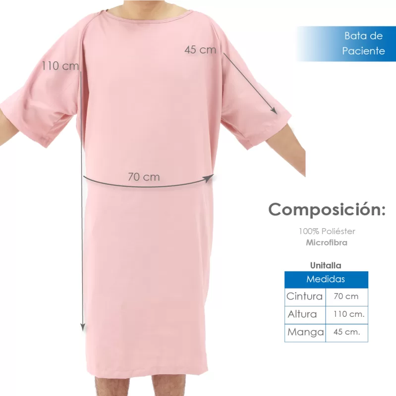 Bata de paciente Peach Skin Rosa (Microfibra)