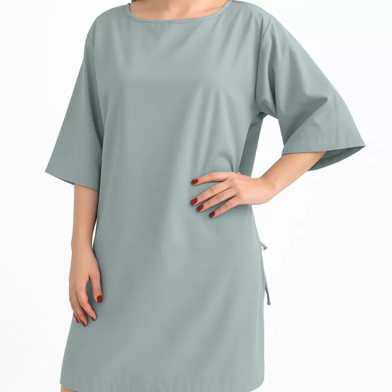 Bata de paciente Peach Skin Gris (Microfibra)