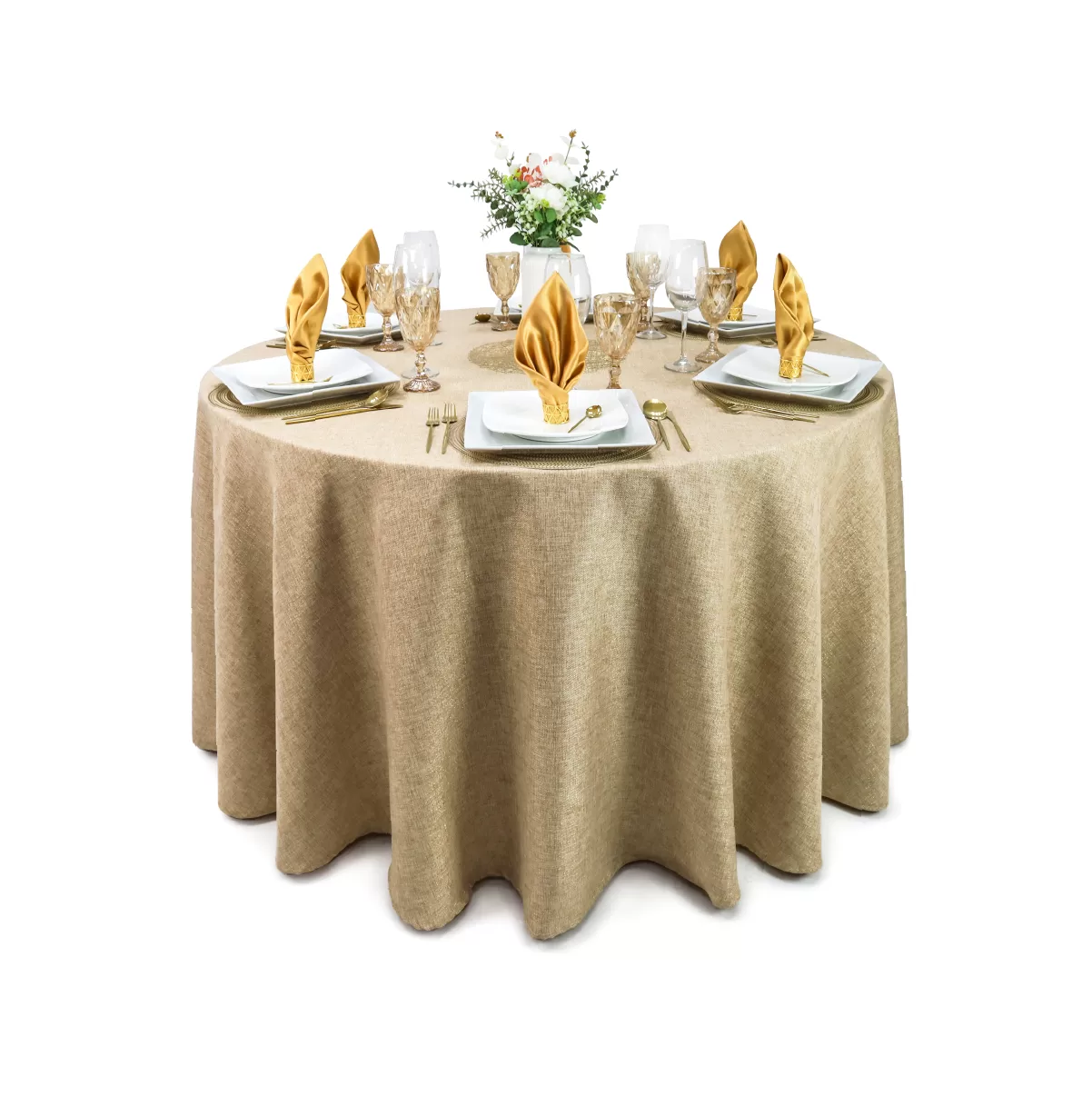 Mantel Redondo Lino Ginebra 2.90 D Oro Hilo Oro: imagen 1