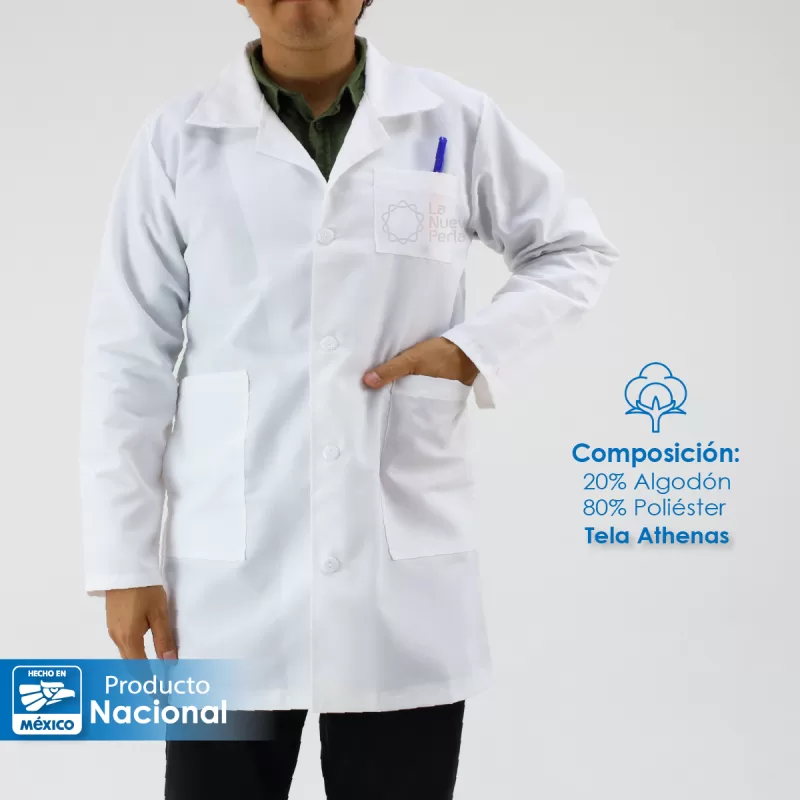 Bata de Laboratorio 80% Poliéster 20% Algodón Talla 44