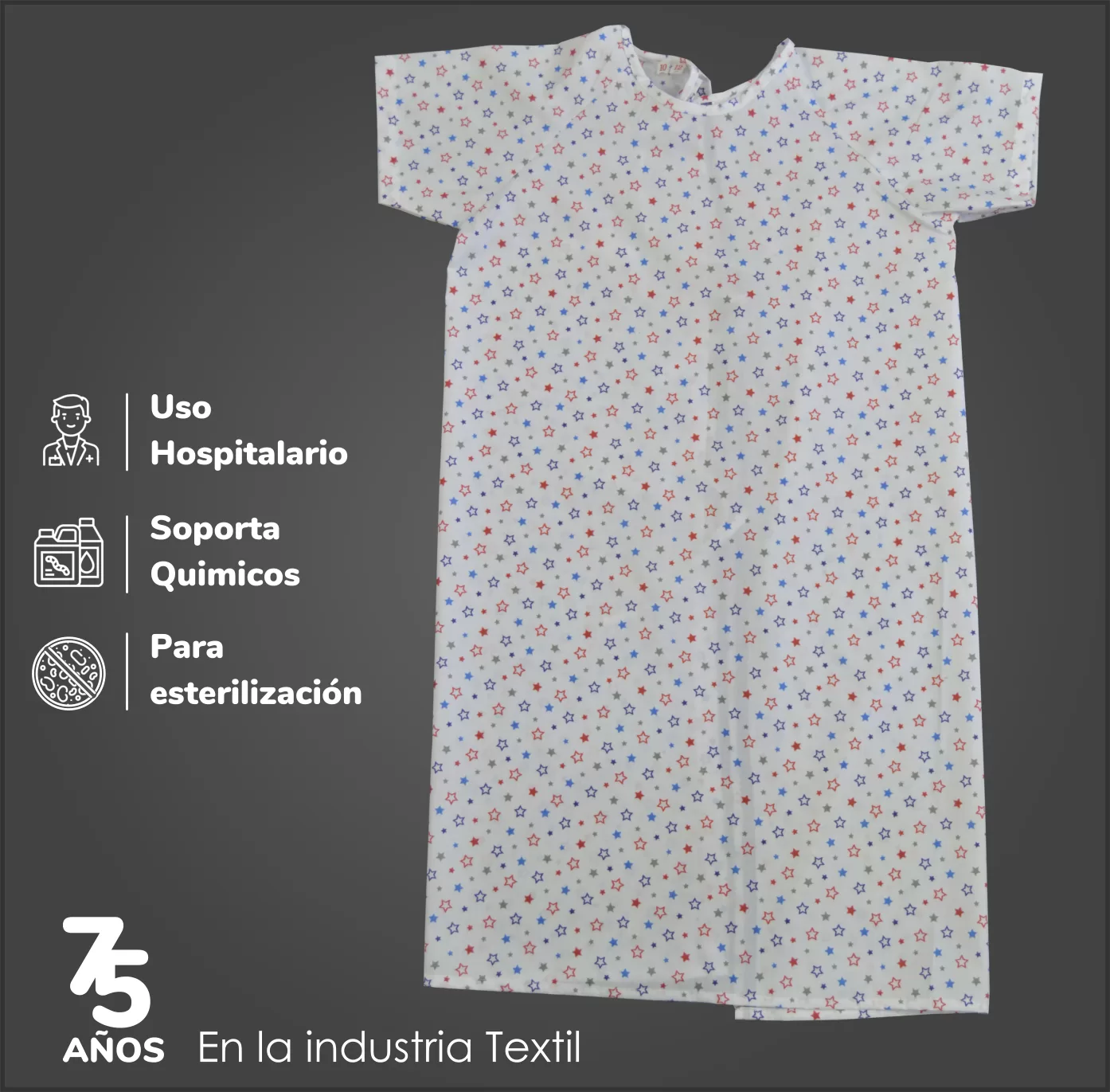 Bata de paciente Infantil talla: 10 - 12: imagen 4