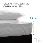 Juego de Sábanas 300H King Size Colchón Estándar 25 cm