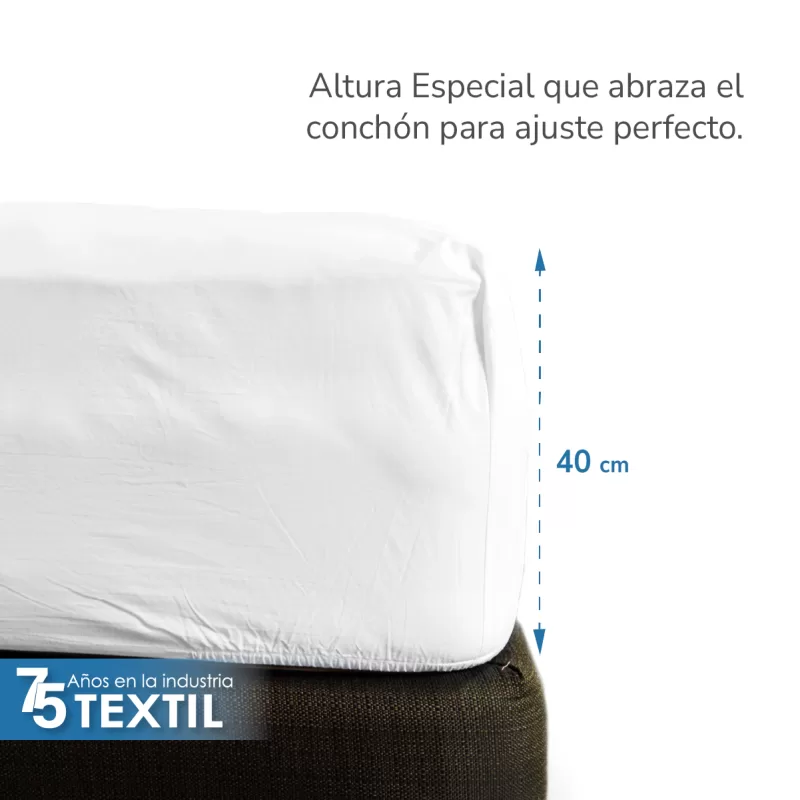Juego de Sábanas 300H Matrimonial Colchón Especial 40 cm