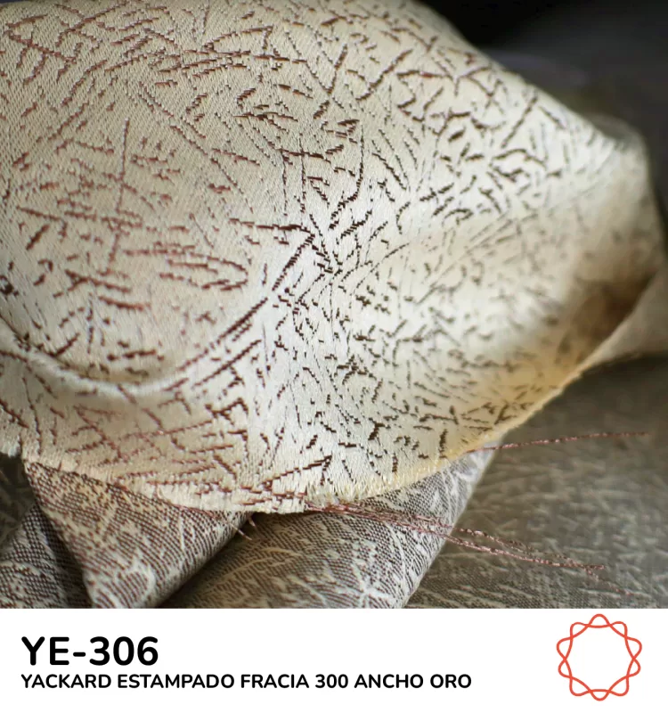 Tela Yackard (Jacquard) 3.00 m Ancho - YE-306 FRANCIA ORO