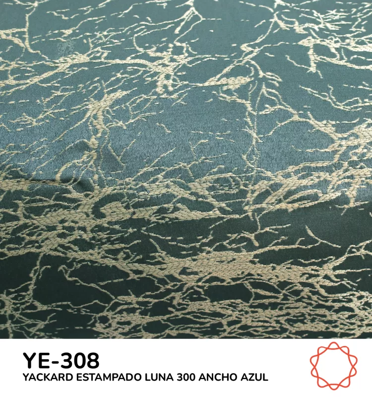 Tela Yackard (Jacquard) 3.00 m Ancho - YE-308 LUNA AZUL