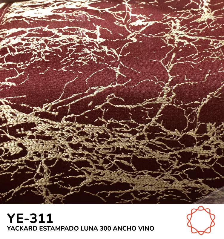 Tela Yackard (Jacquard) 3.00 m Ancho - YE-308 LUNA VINO