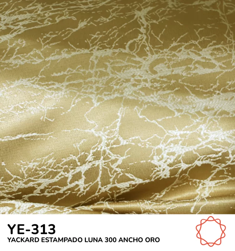 Tela Yackard (Jacquard) 3.00 m Ancho - YE-308 LUNA ORO