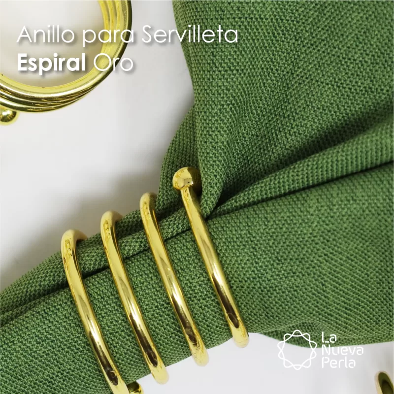 Anillo para Servilleta Espiral Oro