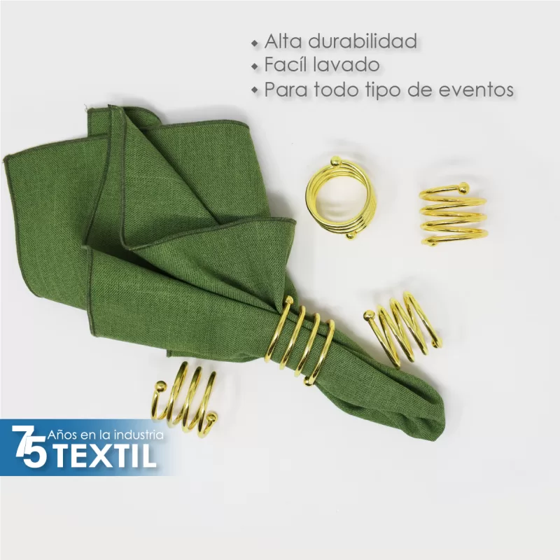 Anillo para Servilleta Espiral Oro