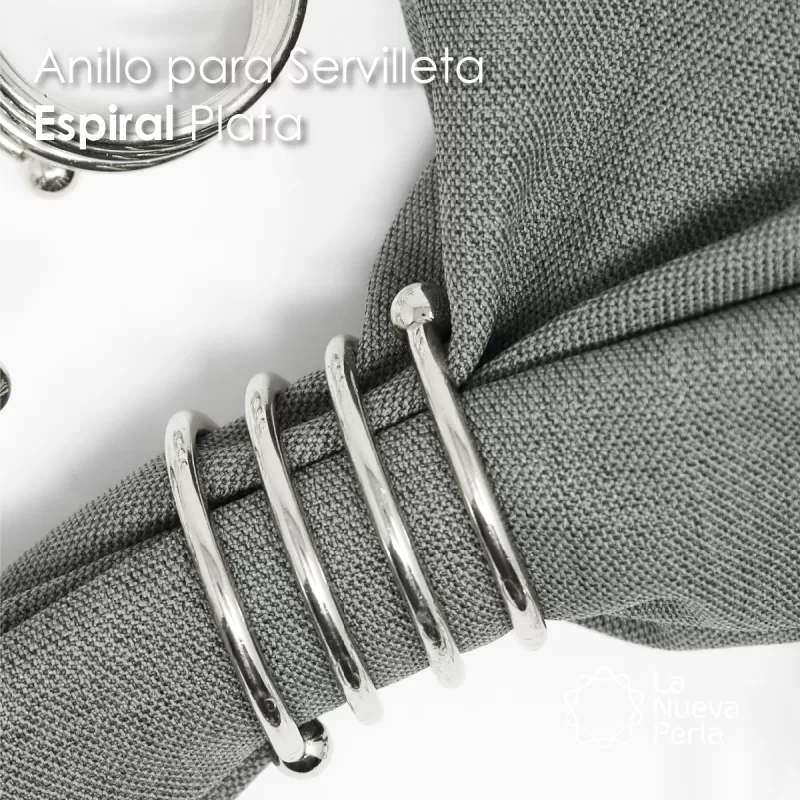 Anillo para Servilleta Espiral Plata