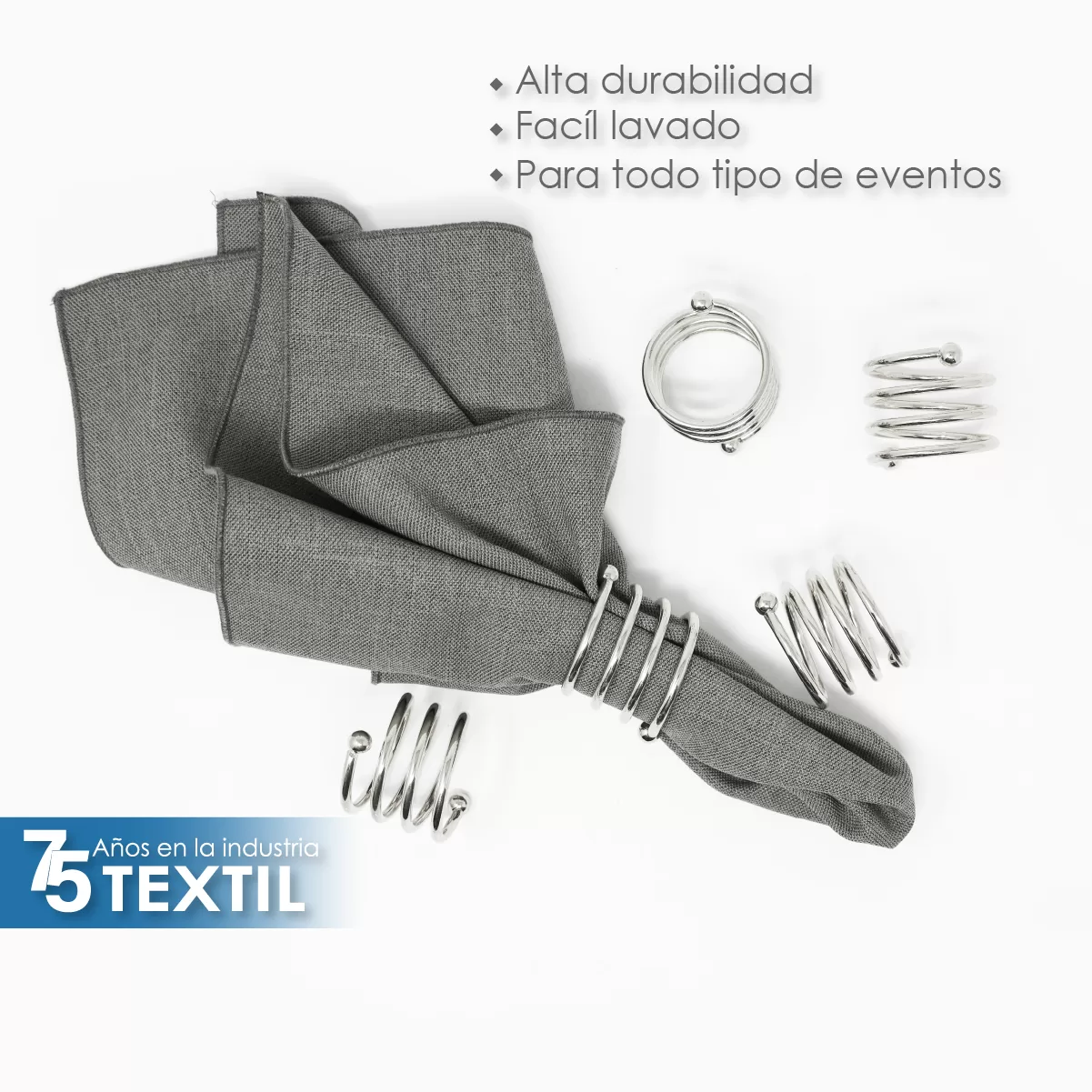Anillo para Servilleta Espiral Plata: imagen 4