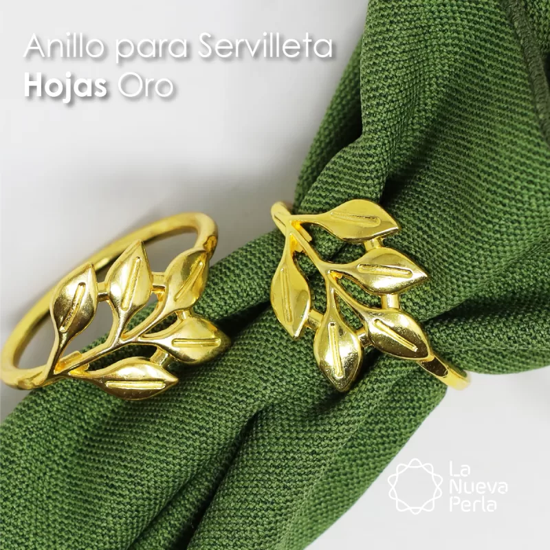 Anillo para Servilleta Hojas Oro