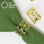 Anillo para Servilleta Triángulos Oro