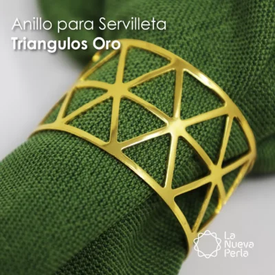 Anillo para Servilleta Triángulos Oro: imagen 5