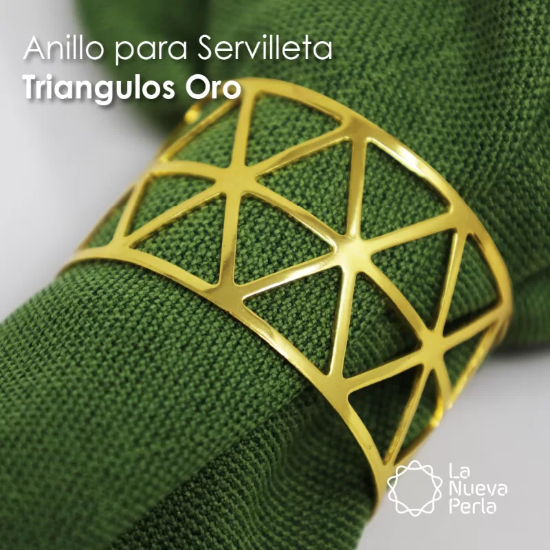 Anillo para Servilleta Triángulos Oro