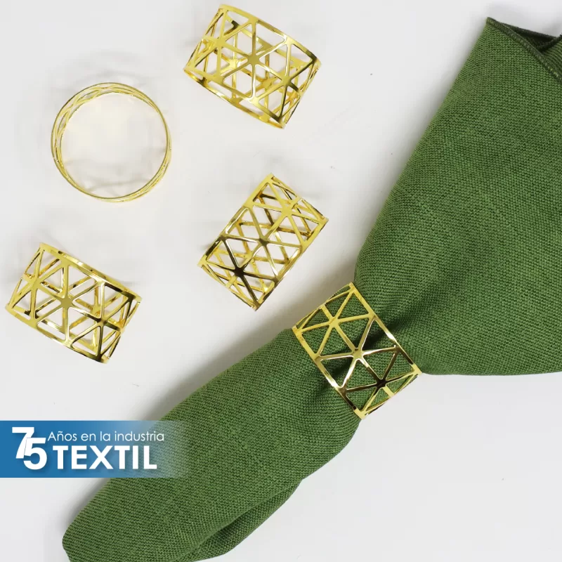 Anillo para Servilleta Triángulos Oro