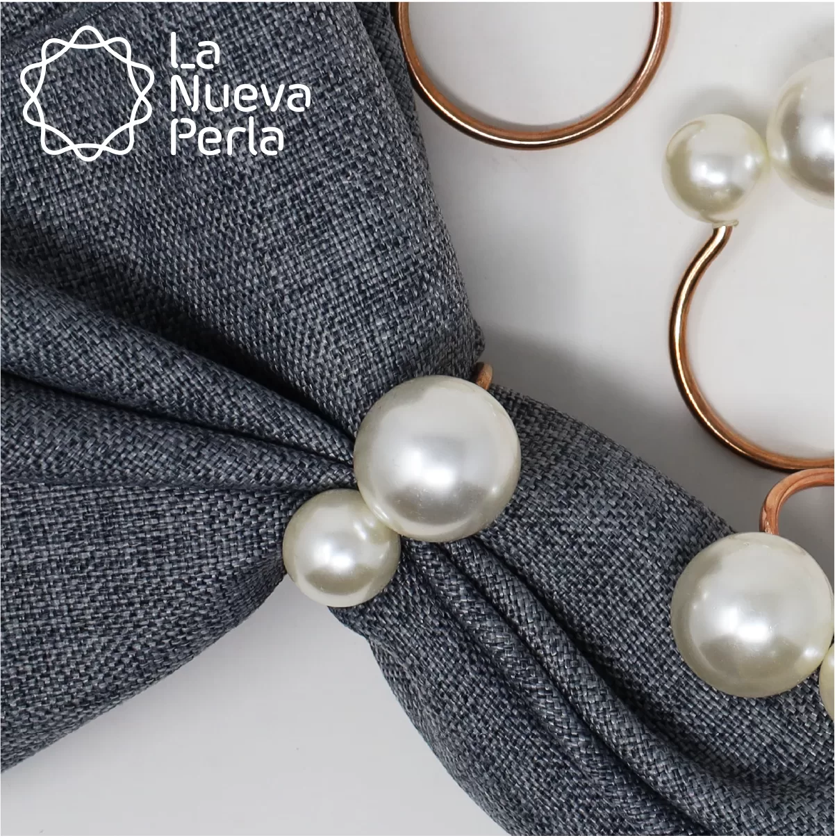 Anillo para Servilleta Perlas Cobre: imagen 1