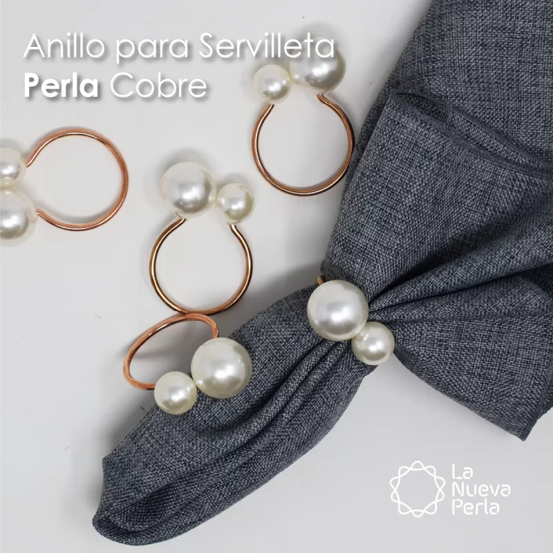 Anillo para Servilleta Perlas Cobre