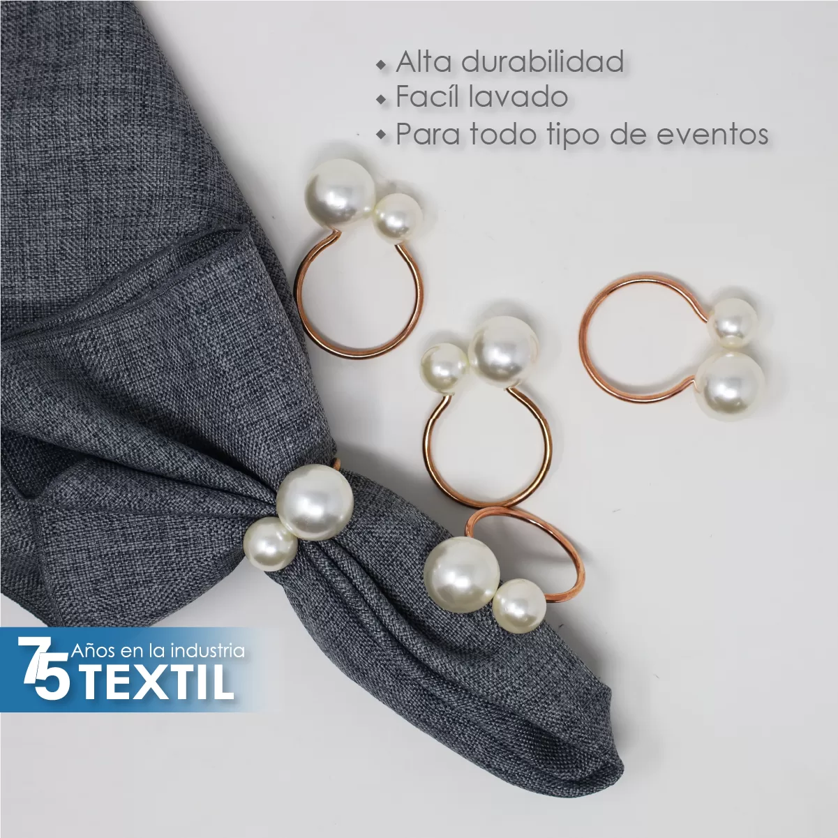 Anillo para Servilleta Perlas Cobre: imagen 4
