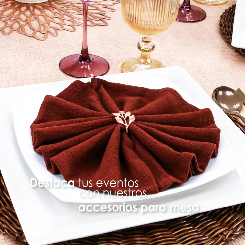Anillo para Servilleta Hojas Cobre