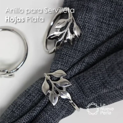 Anillo para Servilleta Hojas Plata: imagen 6
