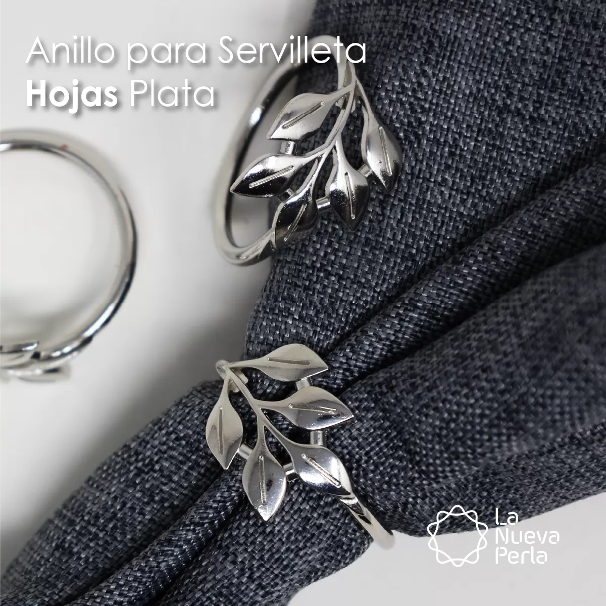 Anillo para Servilleta Hojas Plata: imagen 6