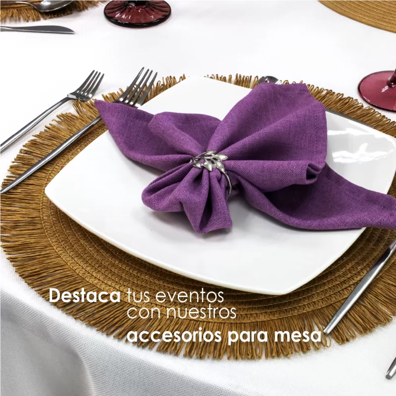 Anillo para Servilleta Hojas Plata