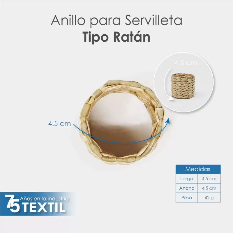 Anillo para Servilleta Tipo Ratán