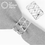 Anillo para Servilleta Triángulos Plata