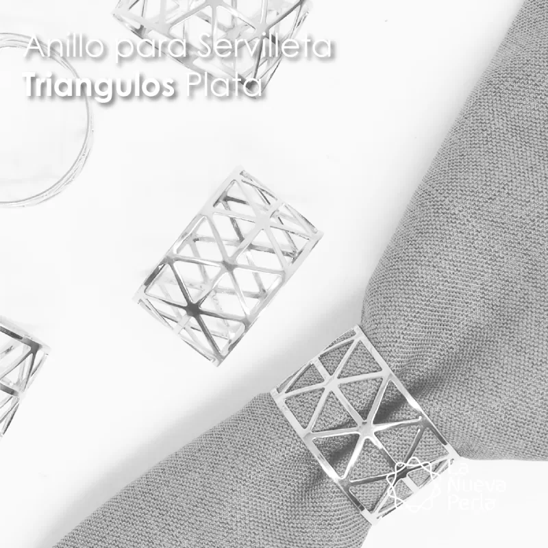 Anillo para Servilleta Triángulos Plata