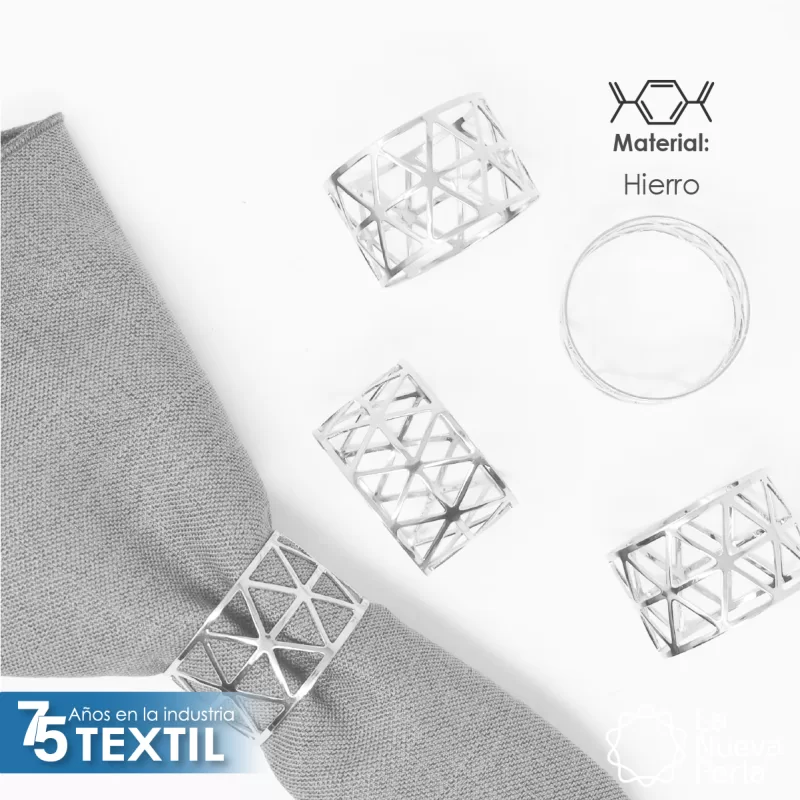 Anillo para Servilleta Triángulos Plata