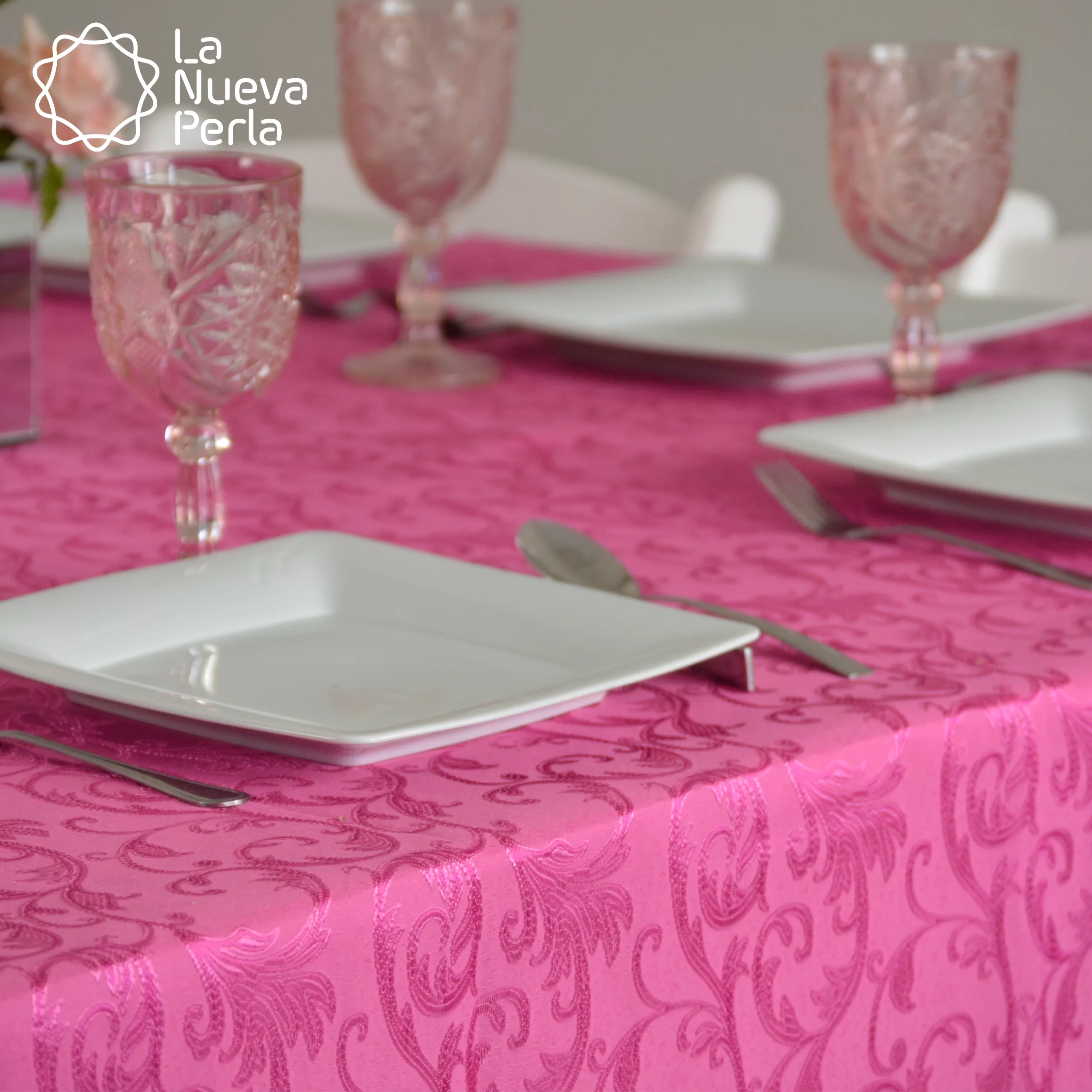 Mantel Yackard Redondo YE-98 Rosa: imagen 1