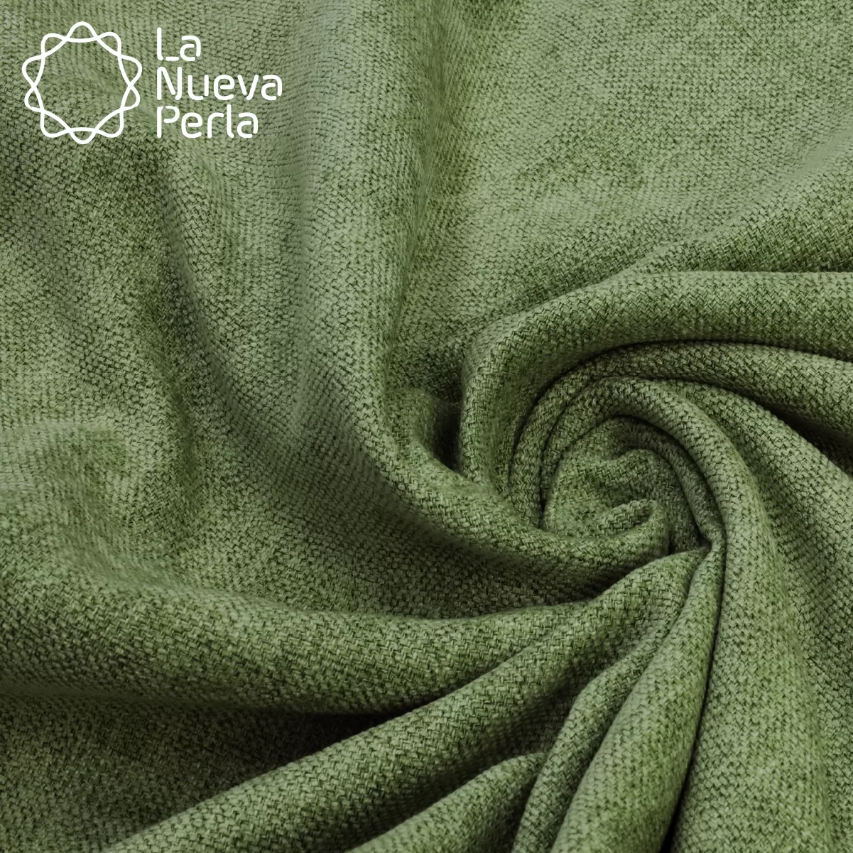 Mantel Redondo Lino Turín Verde Aguacate 100% Poliéster: imagen 1