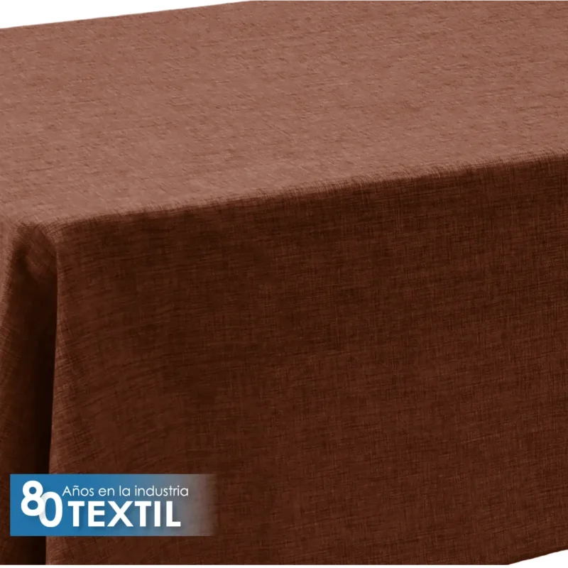 Mantel Tablón Lino Ginebra 2.50x1.45 m Tabaco