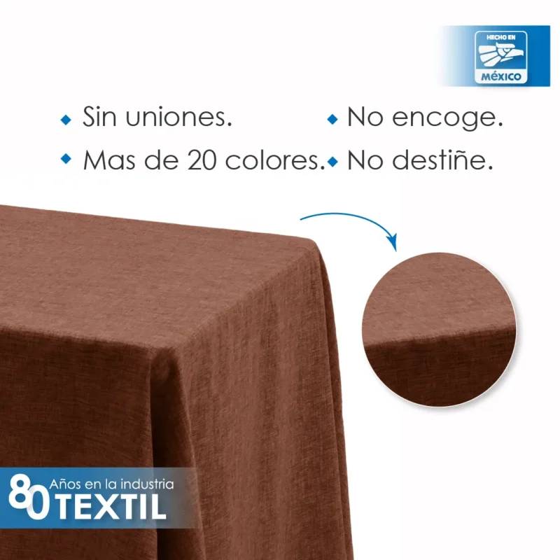 Mantel Tablón Lino Ginebra 2.50x1.45 m Tabaco
