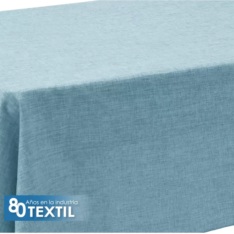 Mantel Tablón Lino Ginebra 3.00x2.00 m Azul Cielo