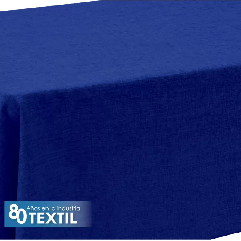 Mantel Tablón Lino Ginebra 2.50x1.45 m Azul Rey