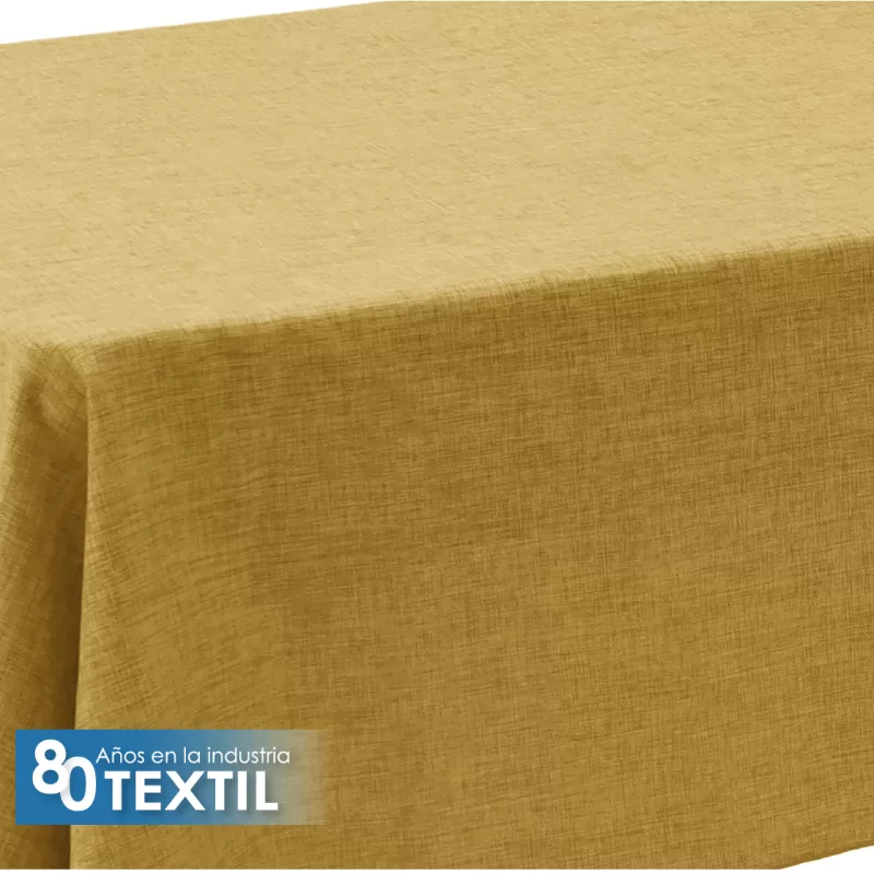 Mantel Tablón Lino Ginebra 3.00x2.00 m Mostaza