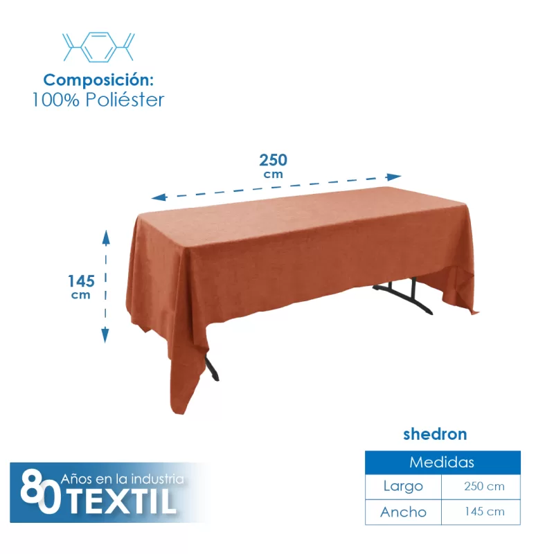 Mantel Tablón Lino Ginebra 2.50x1.45 m Shedron