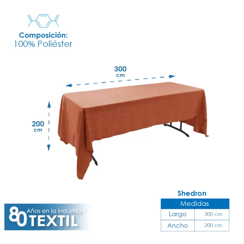 Mantel Tablón Lino Ginebra 3.00x2.00 m Shedron