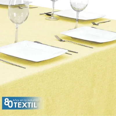 Mantel Tablón Lino Ginebra 3.00x1.45 m Amarillo: imagen 4