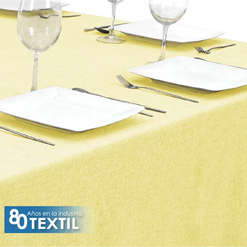 Mantel Tablón Lino Ginebra 2.50x1.45 m Amarillo