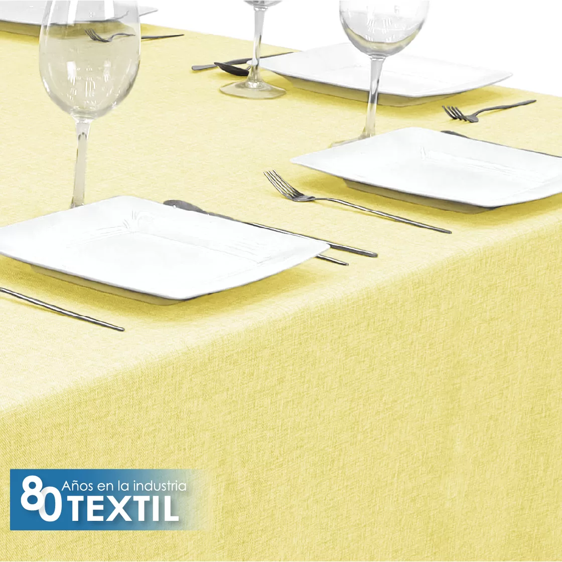 Mantel Tablón Lino Ginebra 3.00x1.45 m Amarillo: imagen 4