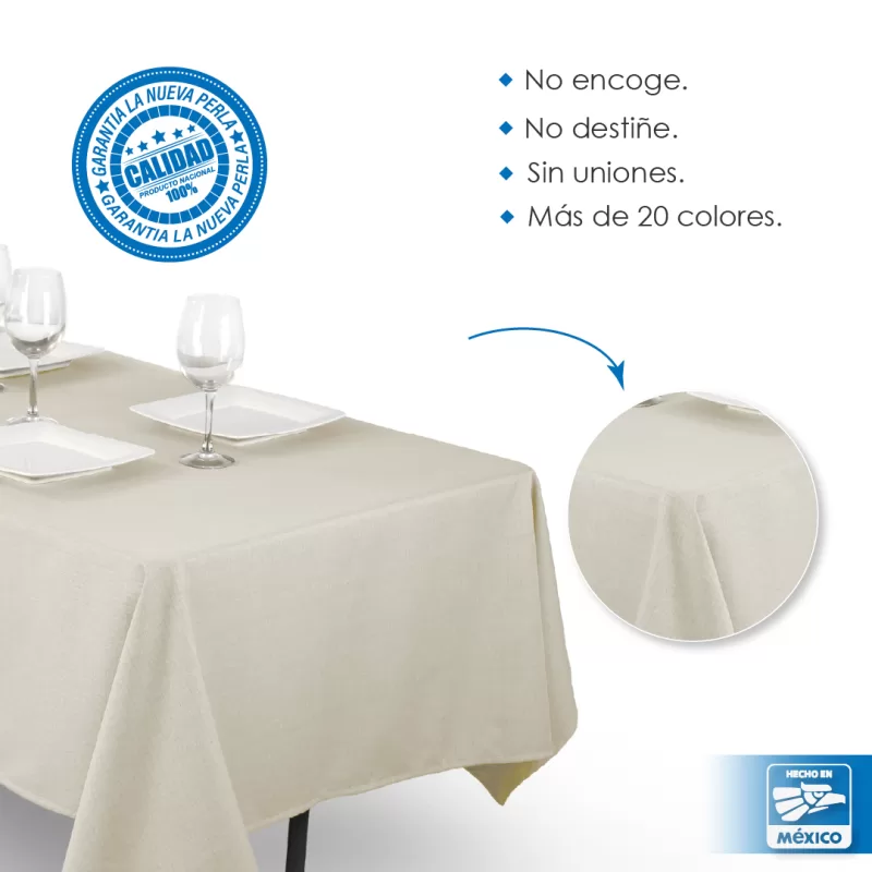 Mantel Tablón Lino Venecia 220X145 cm (para tablón 120x60 cm) Arena Claro